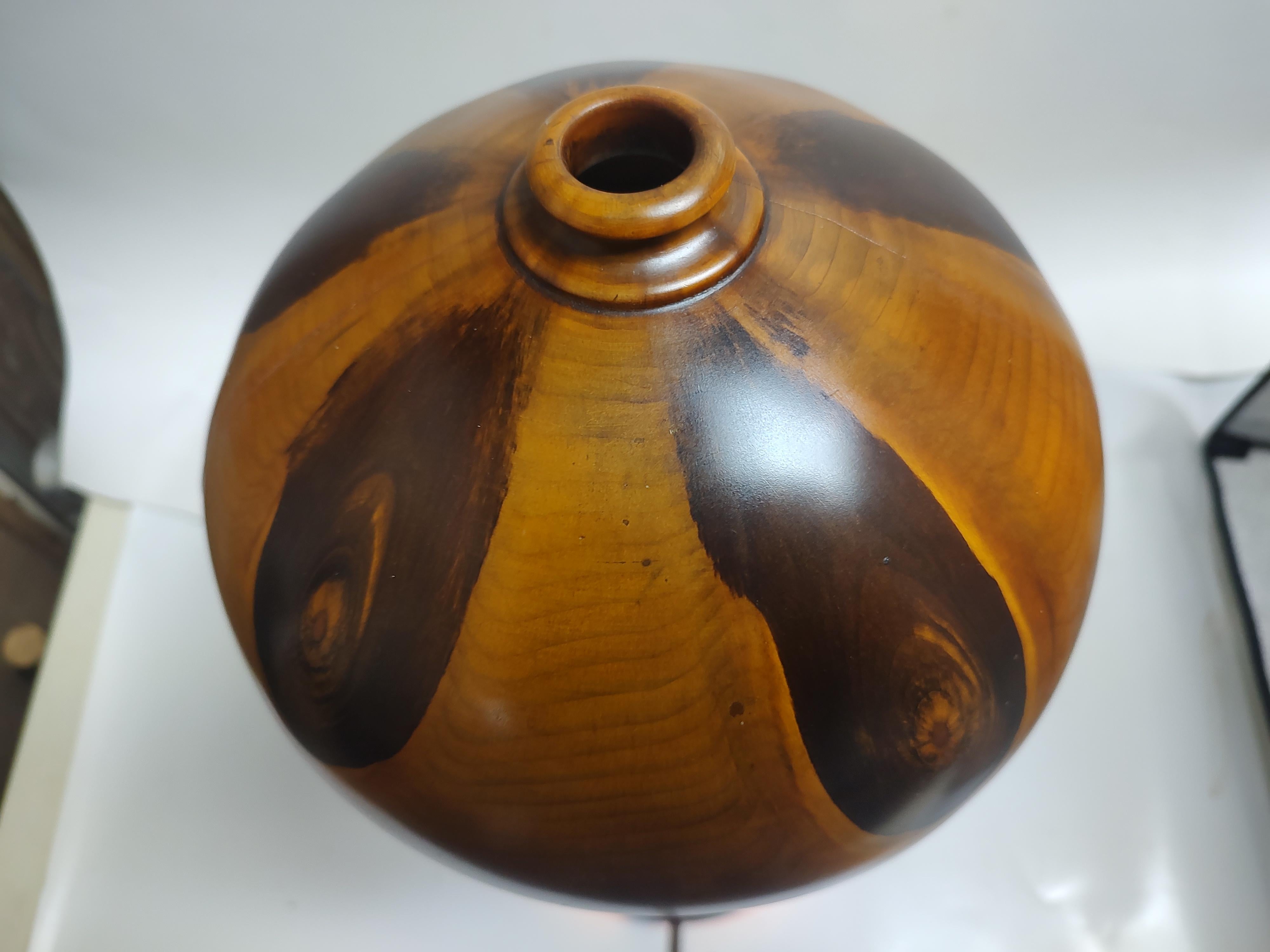 Art Deco Austrian Carved & Hollowed Out Exotic Woods Table Lamp C1939 For Sale 5