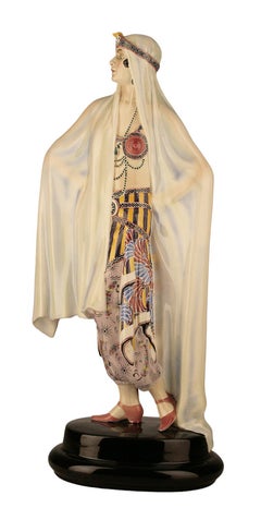 Art Déco Austrian Ceramic Sculpture 'Aida' by Josef Lorenzl for Goldscheider