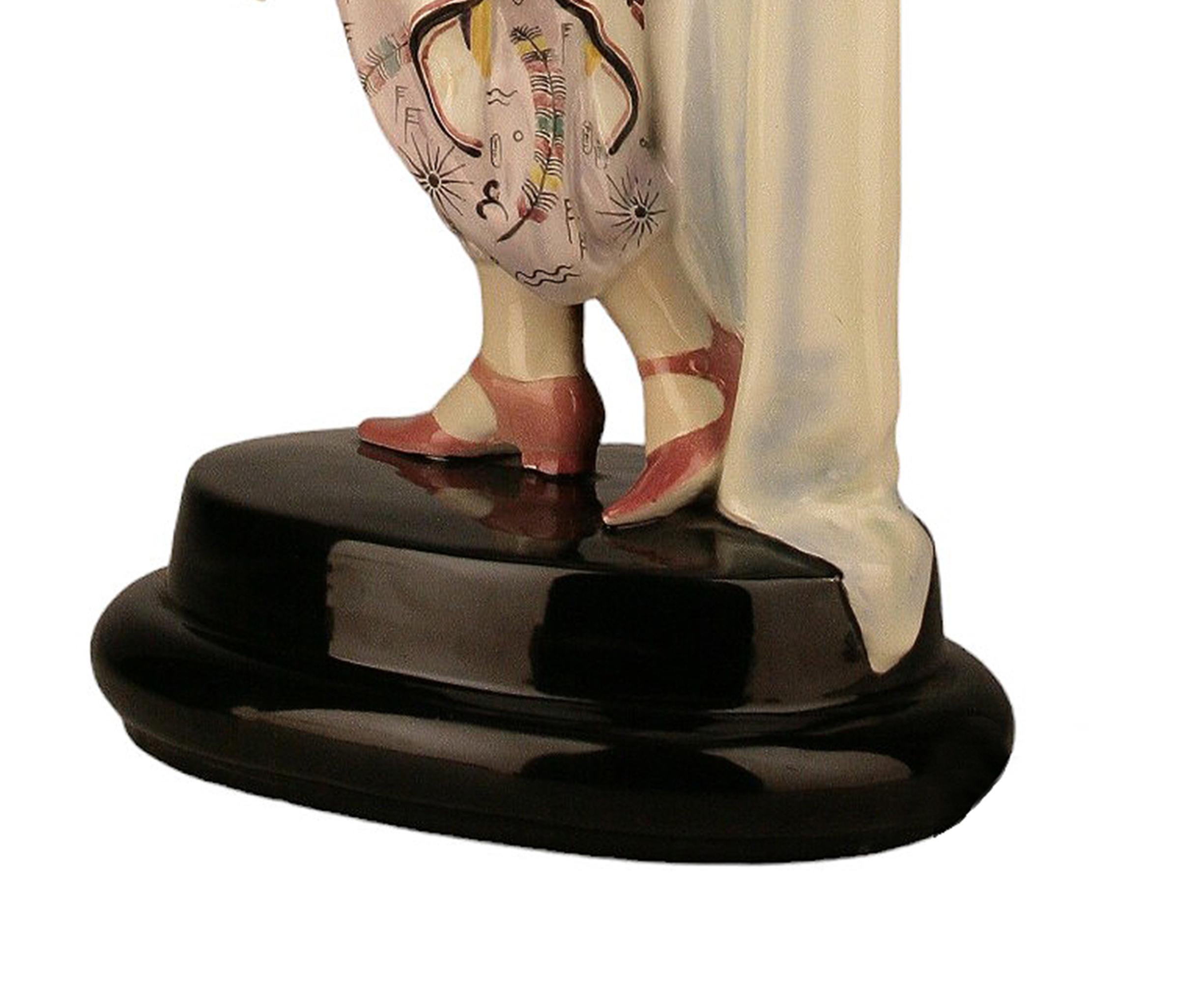 Art Déco Austrian Ceramic Sculpture 'Aida' by Josef Lorenzl for Goldscheider For Sale 1