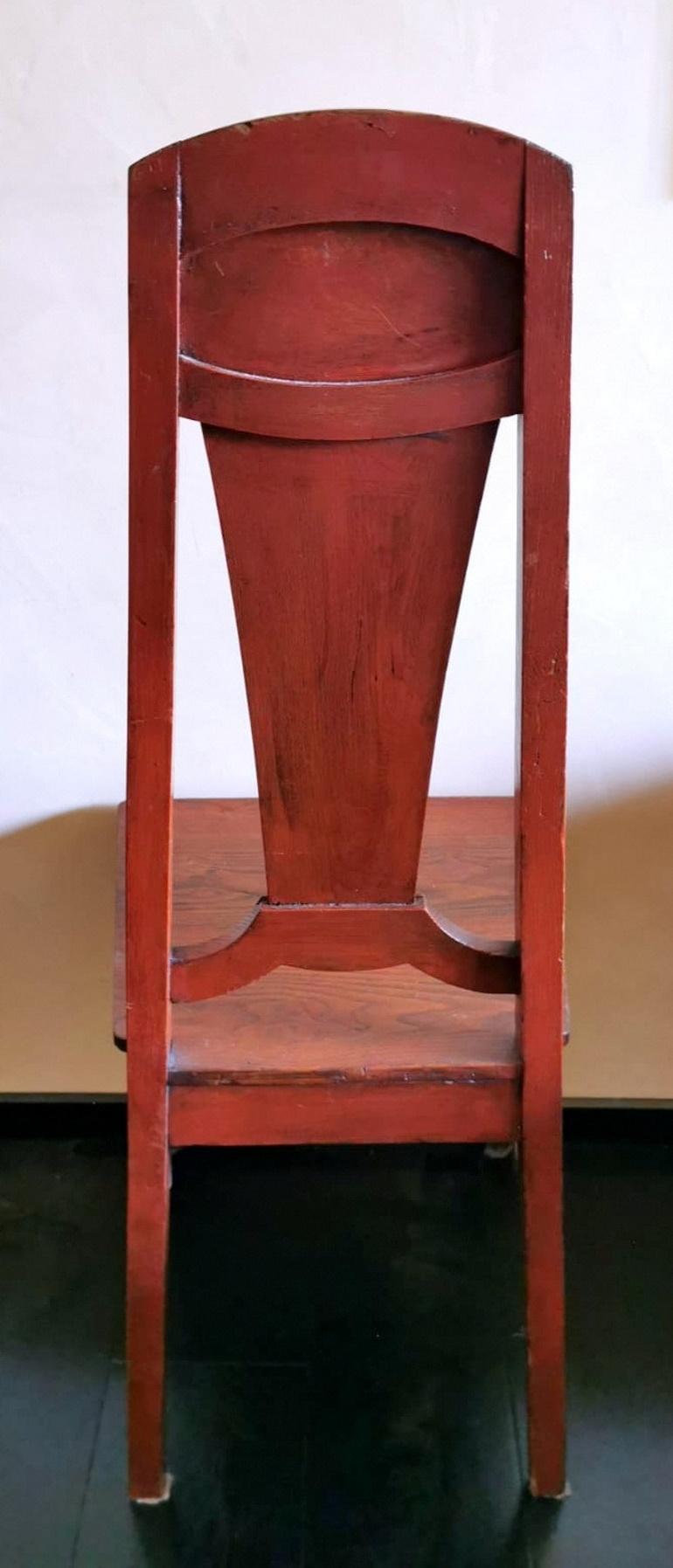Early 20th Century Art Deco Austrian Chair with Painted Panel For Sale