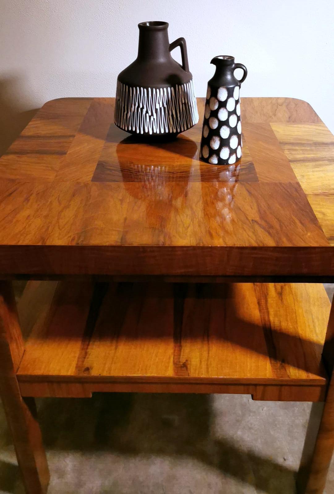 Art Deco Austrian Coffee-Tea Table Made with Different Types of Walnut 9