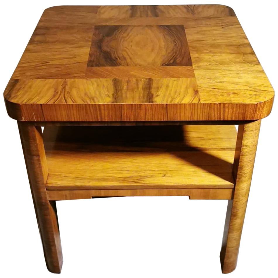 Art Deco Austrian Coffee-Tea Table Made with Different Types of Walnut