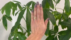 Art Deco Austrian Diamond 14 Karat Yellow Gold Three Stone Band Ring