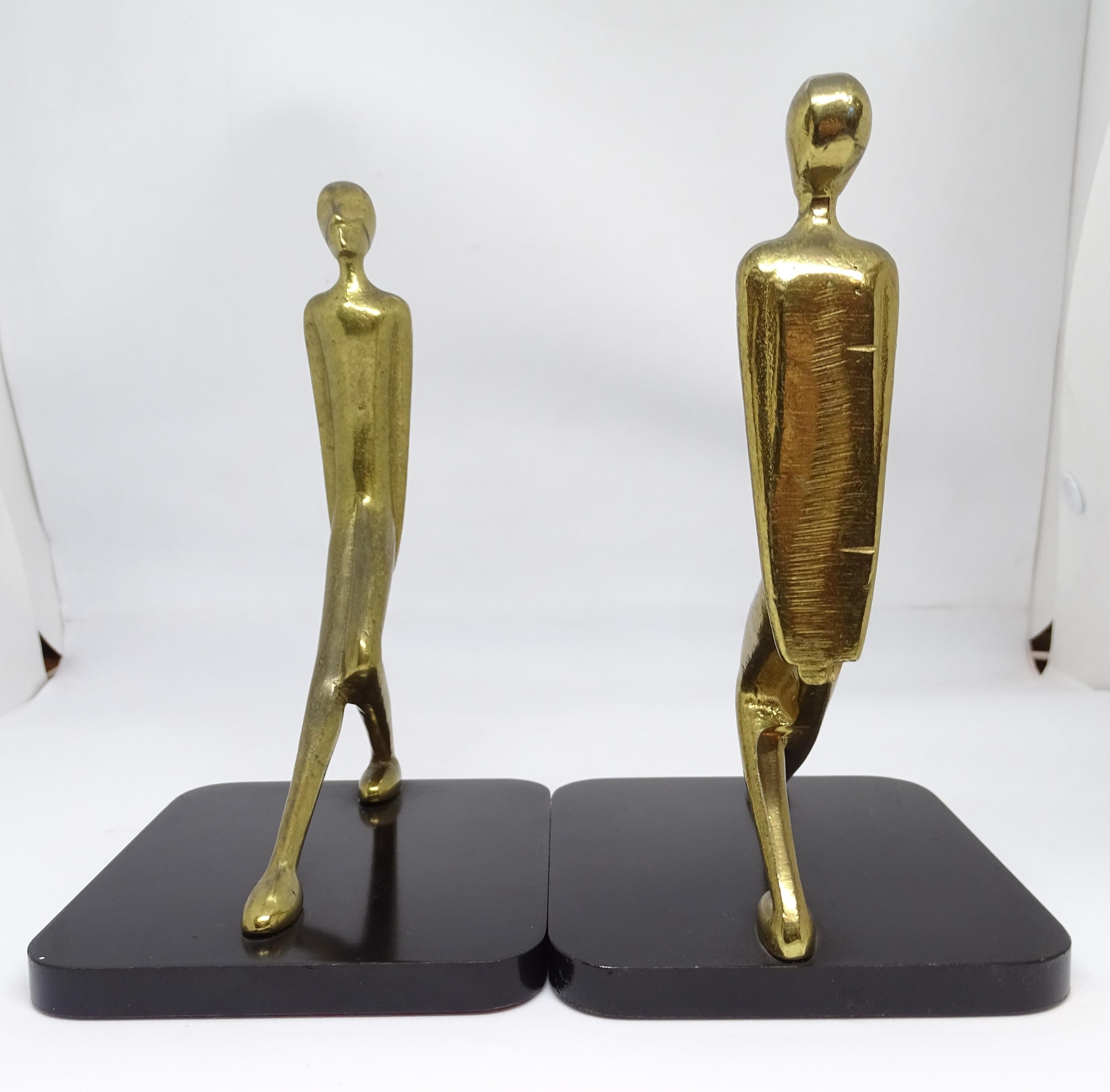 Art Deco Austrian pair of Bronze sculptures figurative, abstractat 8