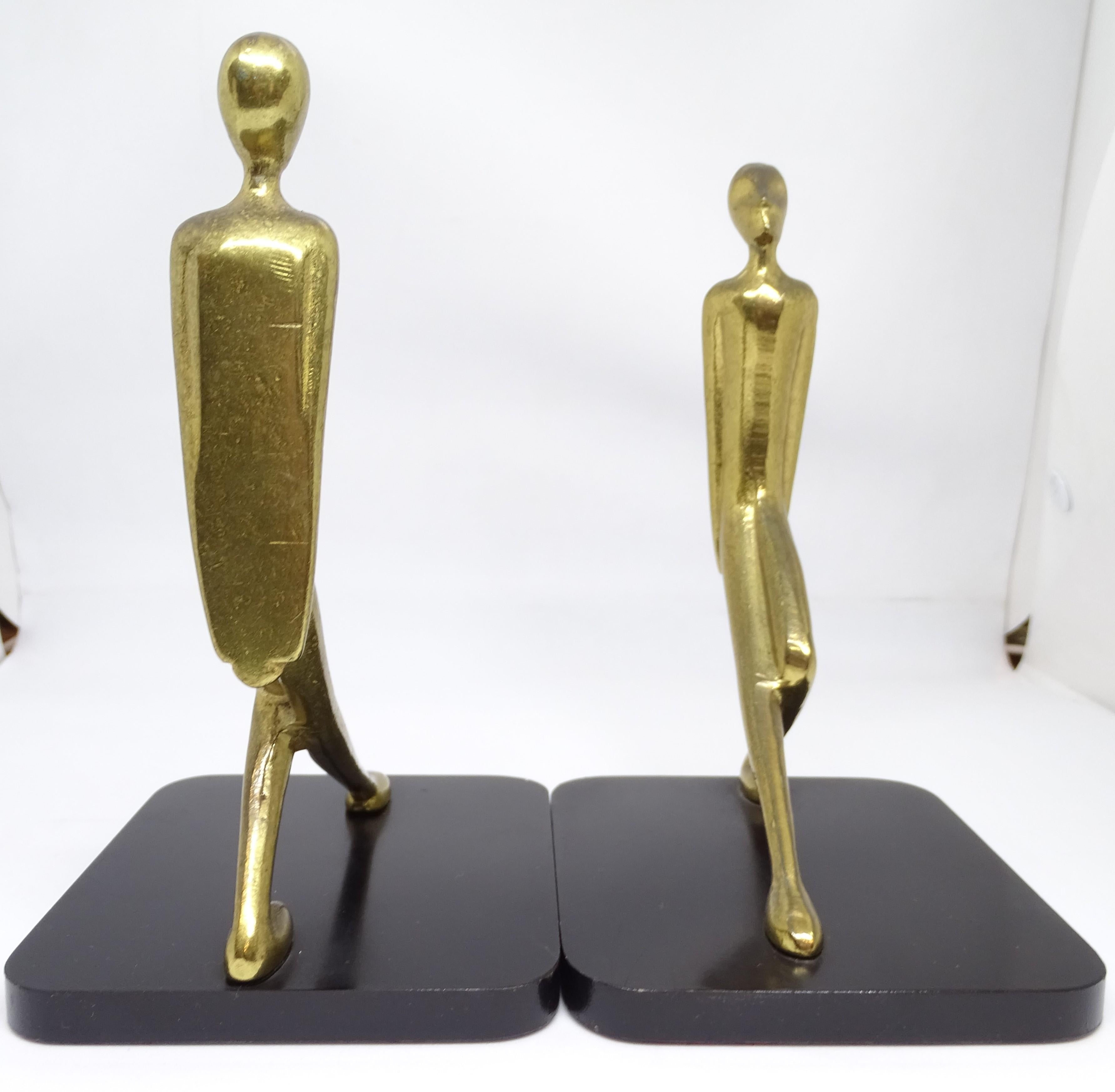 Art Deco Austrian pair of Bronze sculptures figurative, abstractat 9