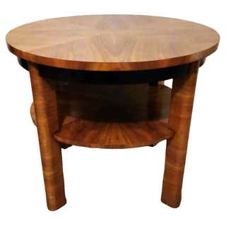 Art Deco French Round Mahogany 3-Piece Coffee End Tables after Gilbert ...