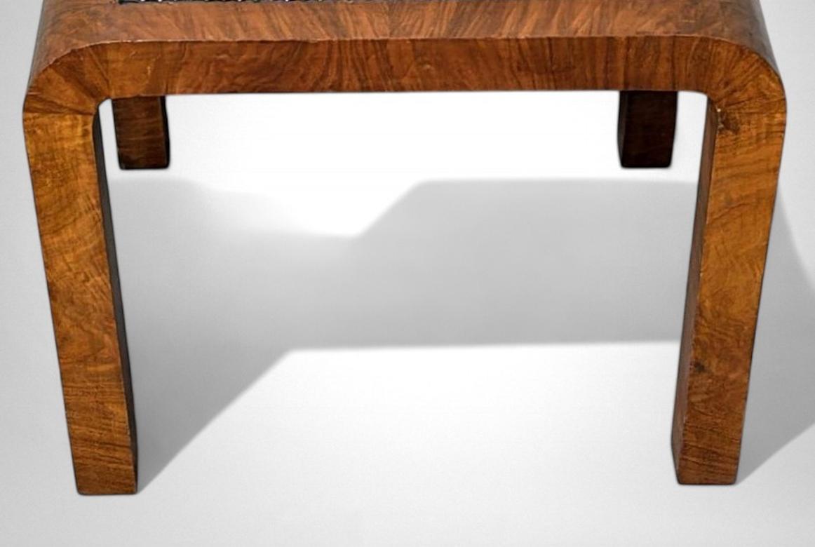 Art Deco Austrian Walnut Burl Stool For Sale 4