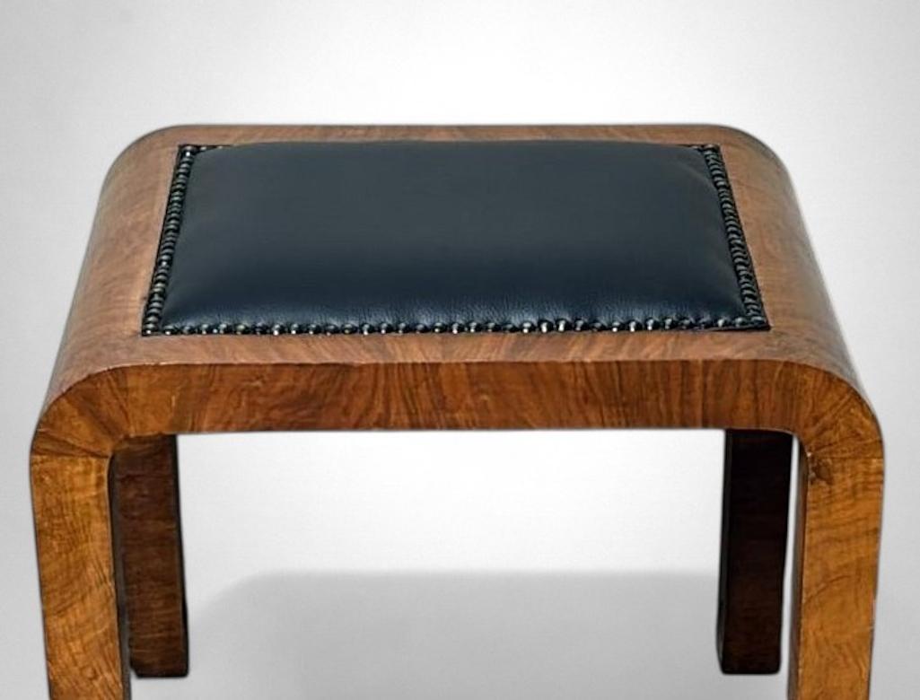 Art Deco Austrian Walnut Burl Stool For Sale 8