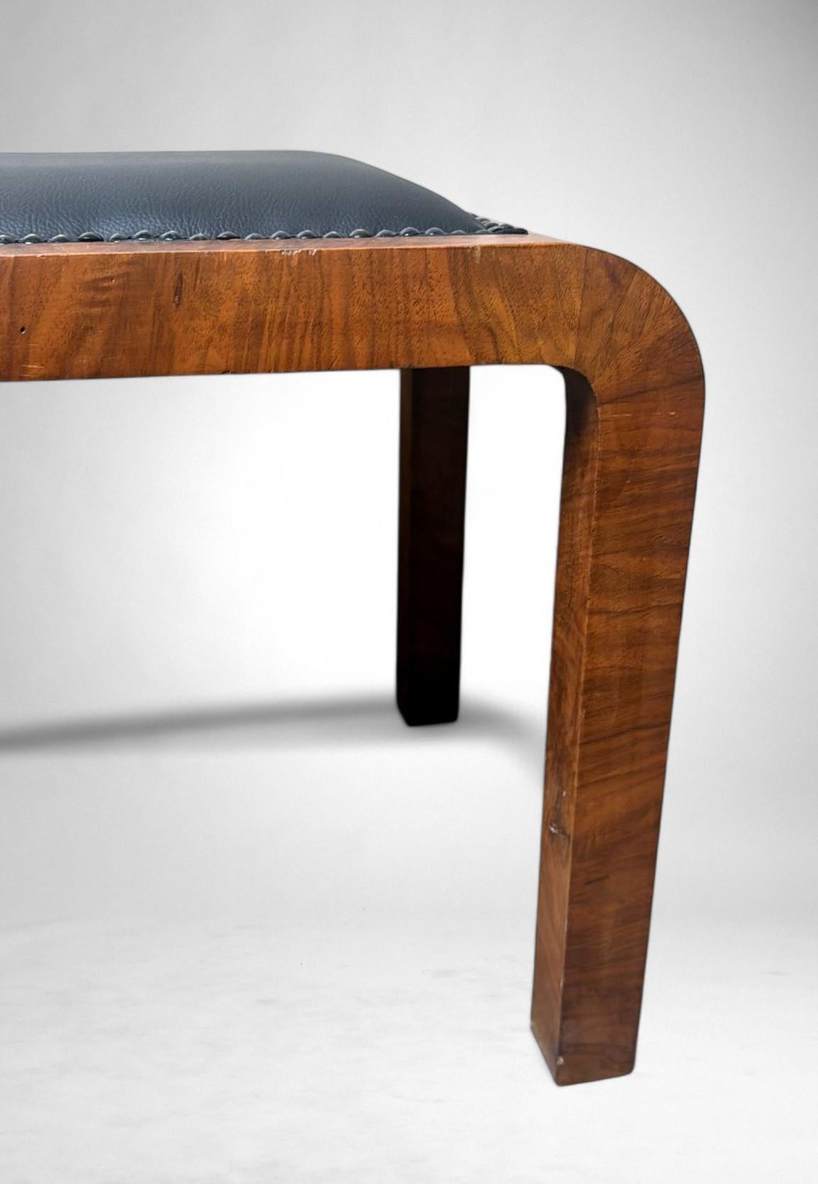 Art Deco Austrian Walnut Burl Stool For Sale 11