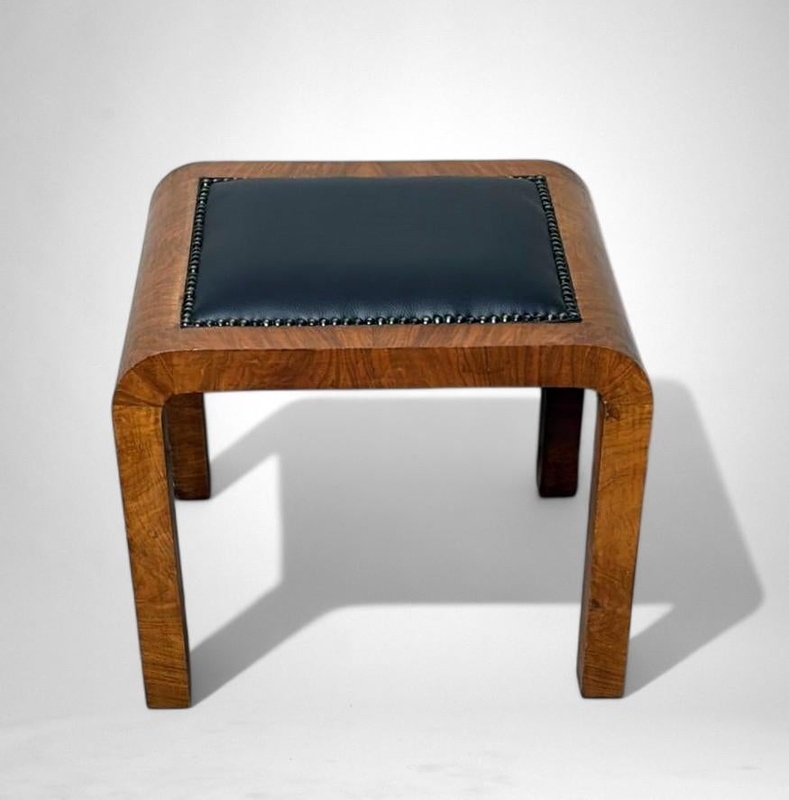 20th Century Art Deco Austrian Walnut Burl Stool For Sale