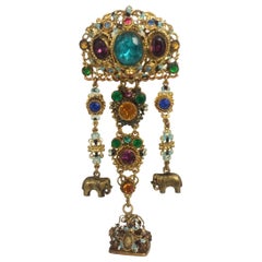 Art Deco Austro Hungarian Inspired Fob Brooch
