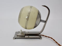 Art Deco Authentic Table Lamp Sconce Nickeled Brass Glass circa 1925 Austria