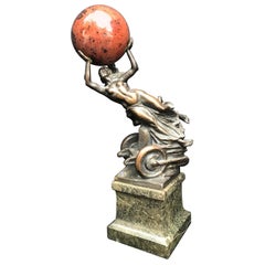 Art Deco Automobile Bronze and Marble Figural Sculpture Trophy, circa 1920