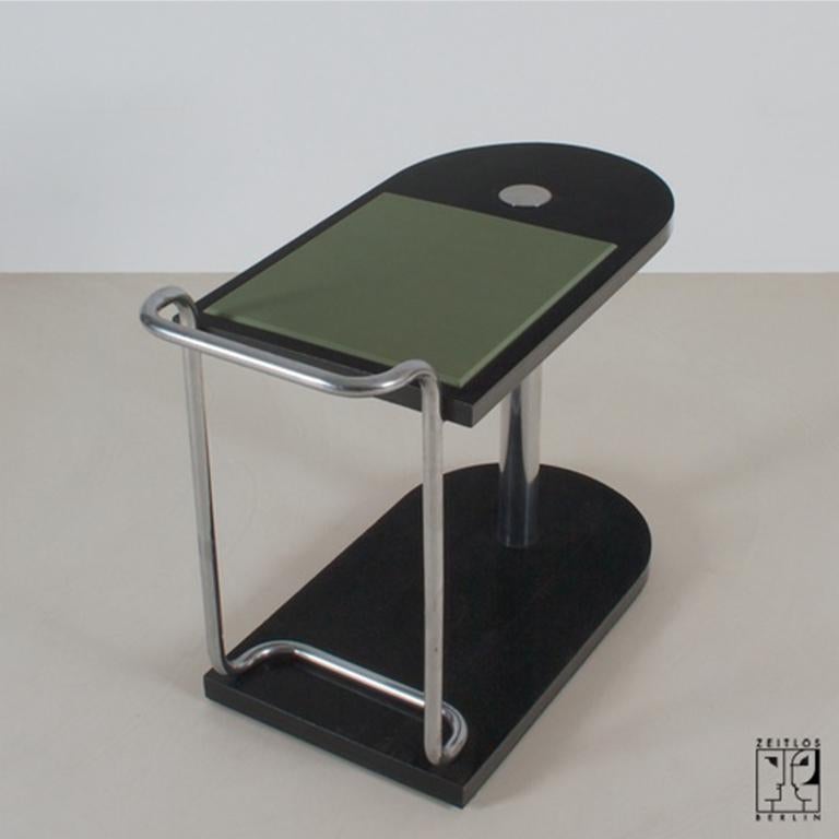 Polished Art Deco avant - garde side table designed by Bruno Weil for Thonet-France For Sale