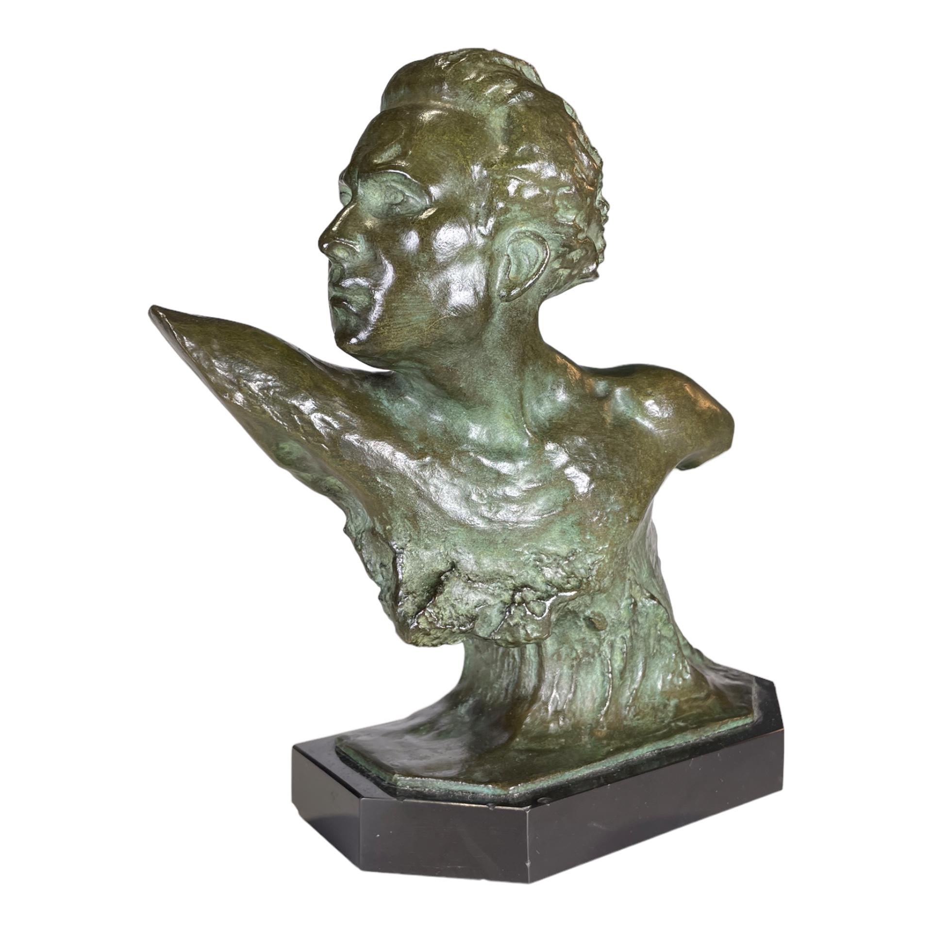 French Art Deco Aviator Bronze by Frederic C Focht