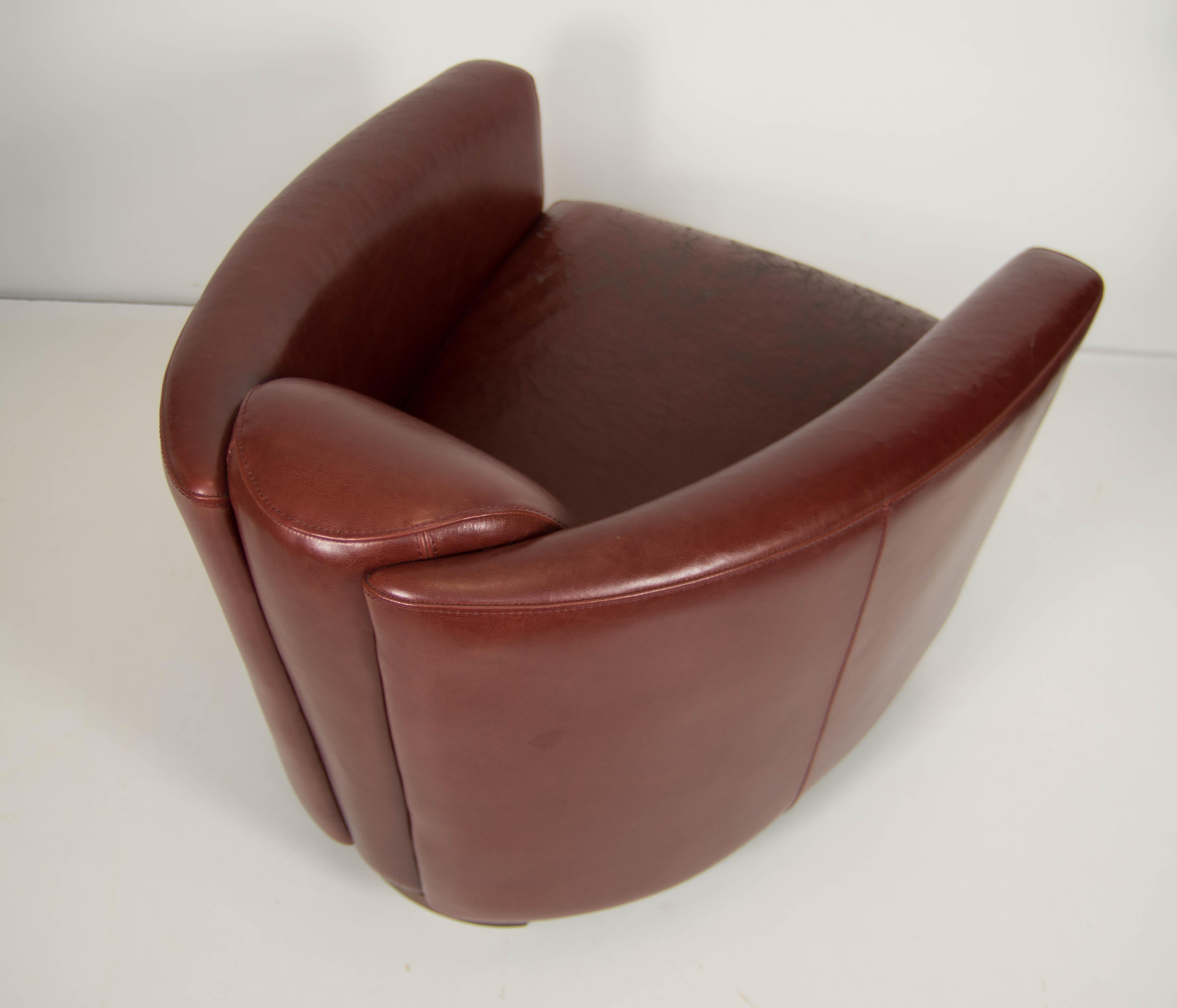 Imitation cuir Fauteuil Club Aviateur Art Déco, années 2000 en vente