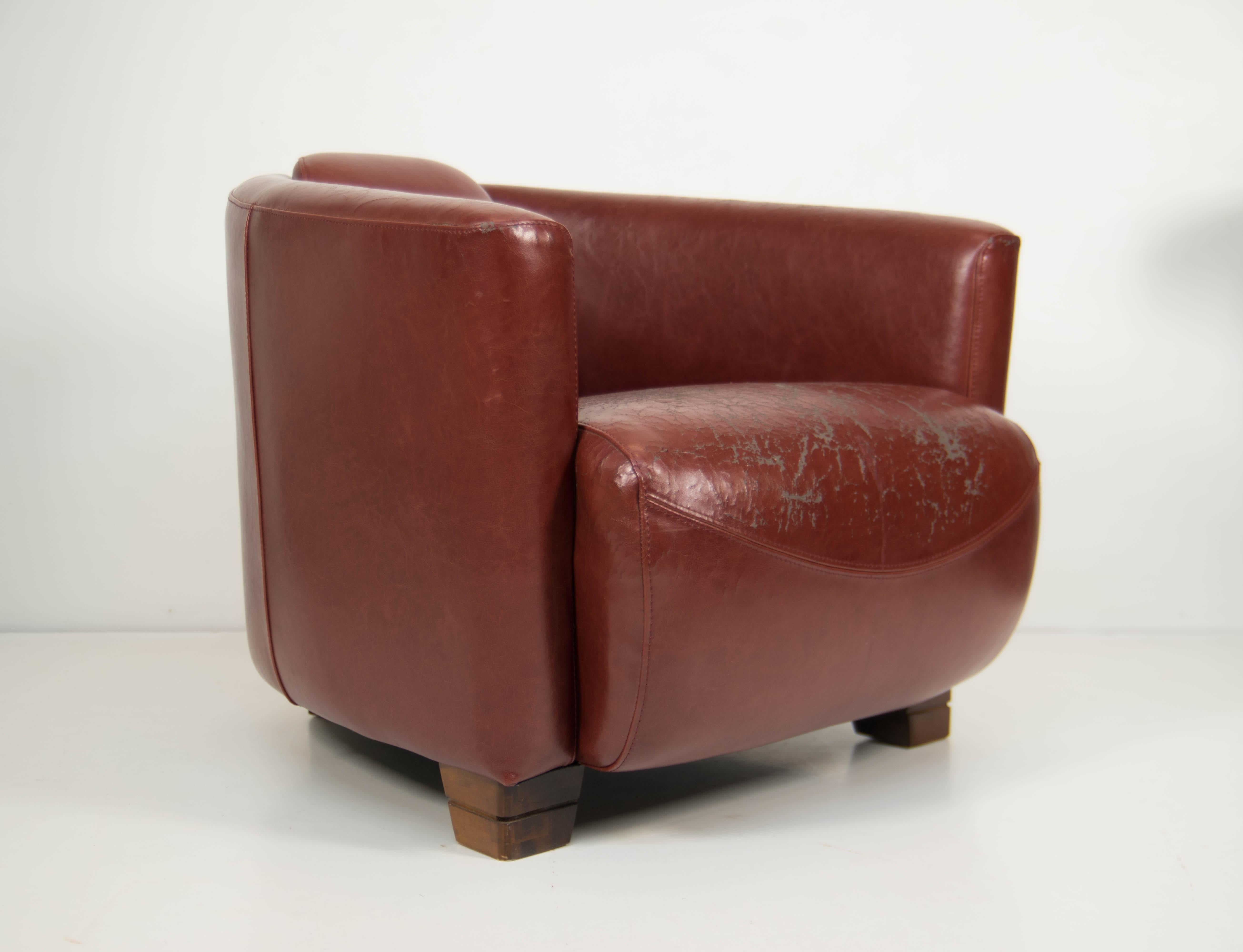 Fauteuil Club Aviateur Art Déco, années 2000 en vente 1