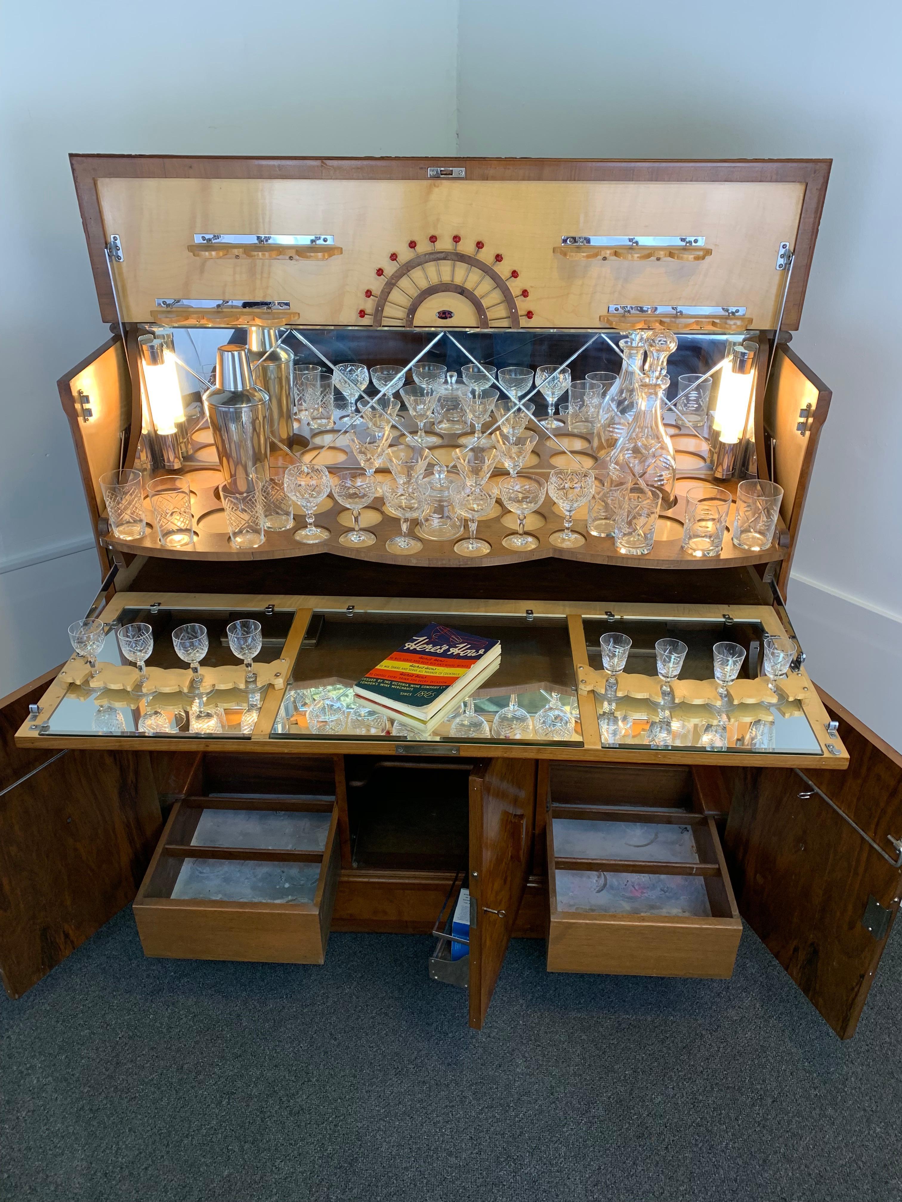 Mid-20th Century Art Deco Aw Lyn Cocktail Cabinet Sideboard