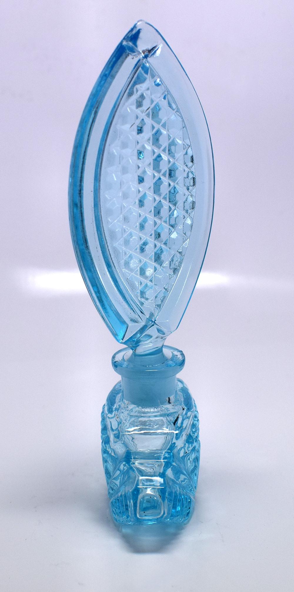 perfume blue glass bottle
