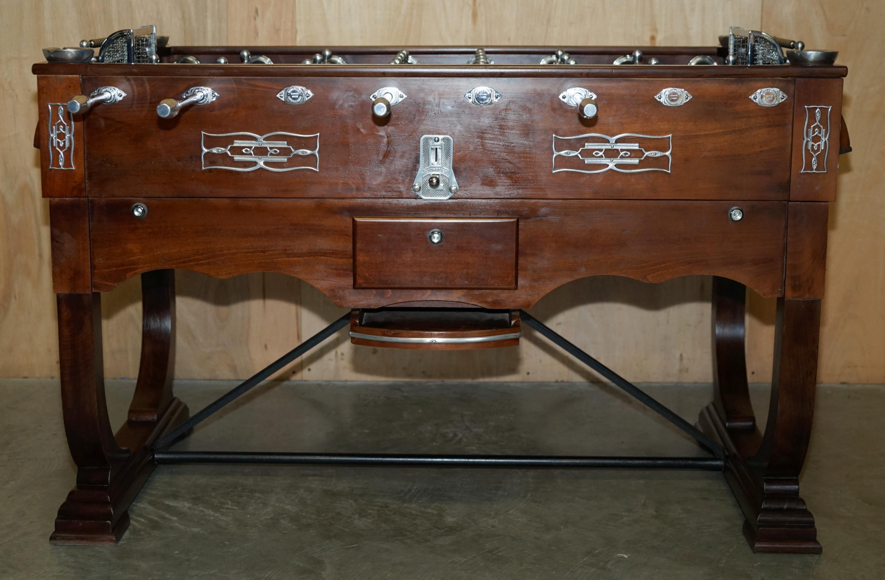 ART DECO BABYFOOT TOULET EST 1857 FOOTBALL OR FOOSBALL TABLE WiTH CHROME PLAYERS 4