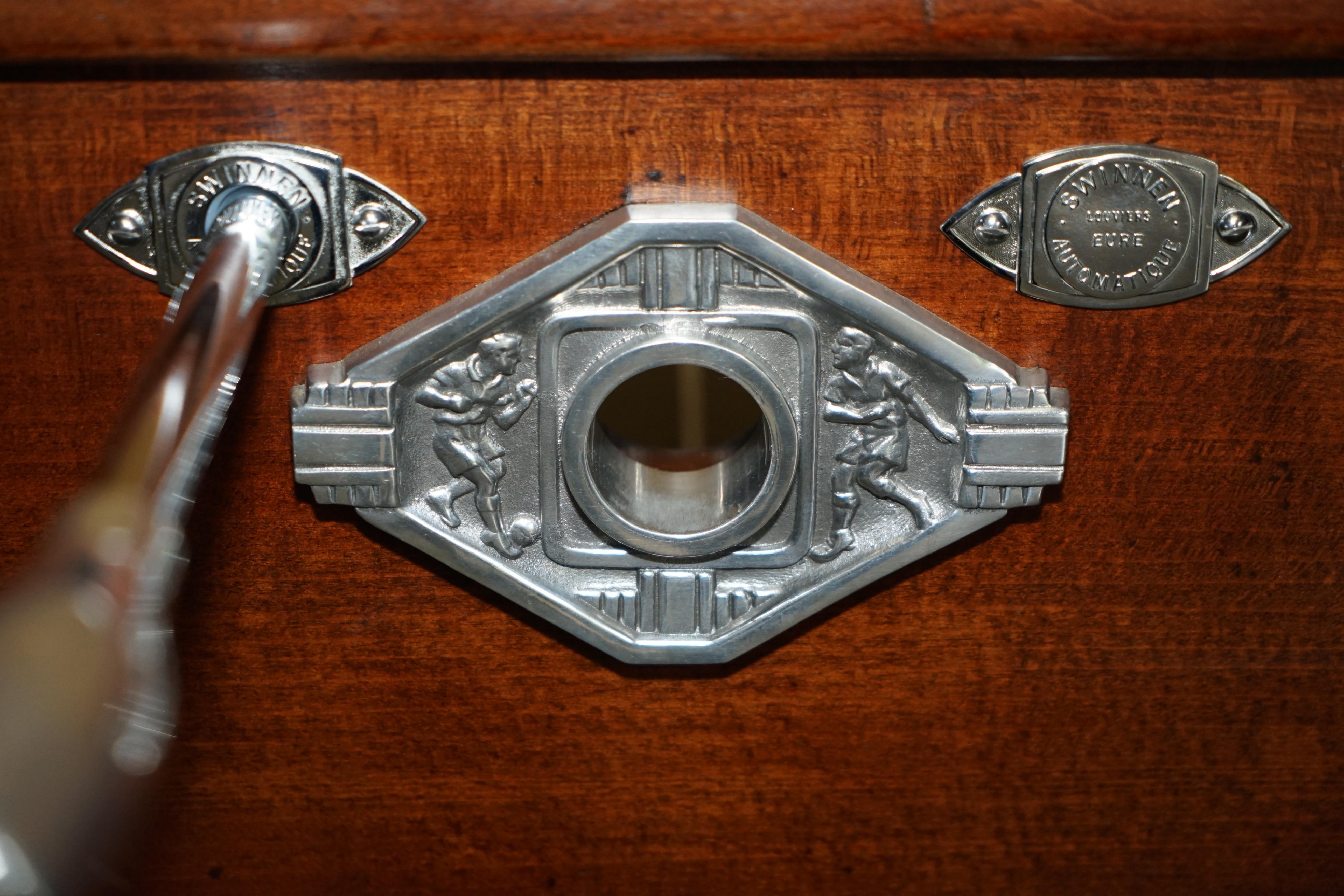 ART DECO BABYFOOT TOULET EST 1857 FOOTBALL OR FOOSBALL TABLE WiTH CHROME PLAYERS 11