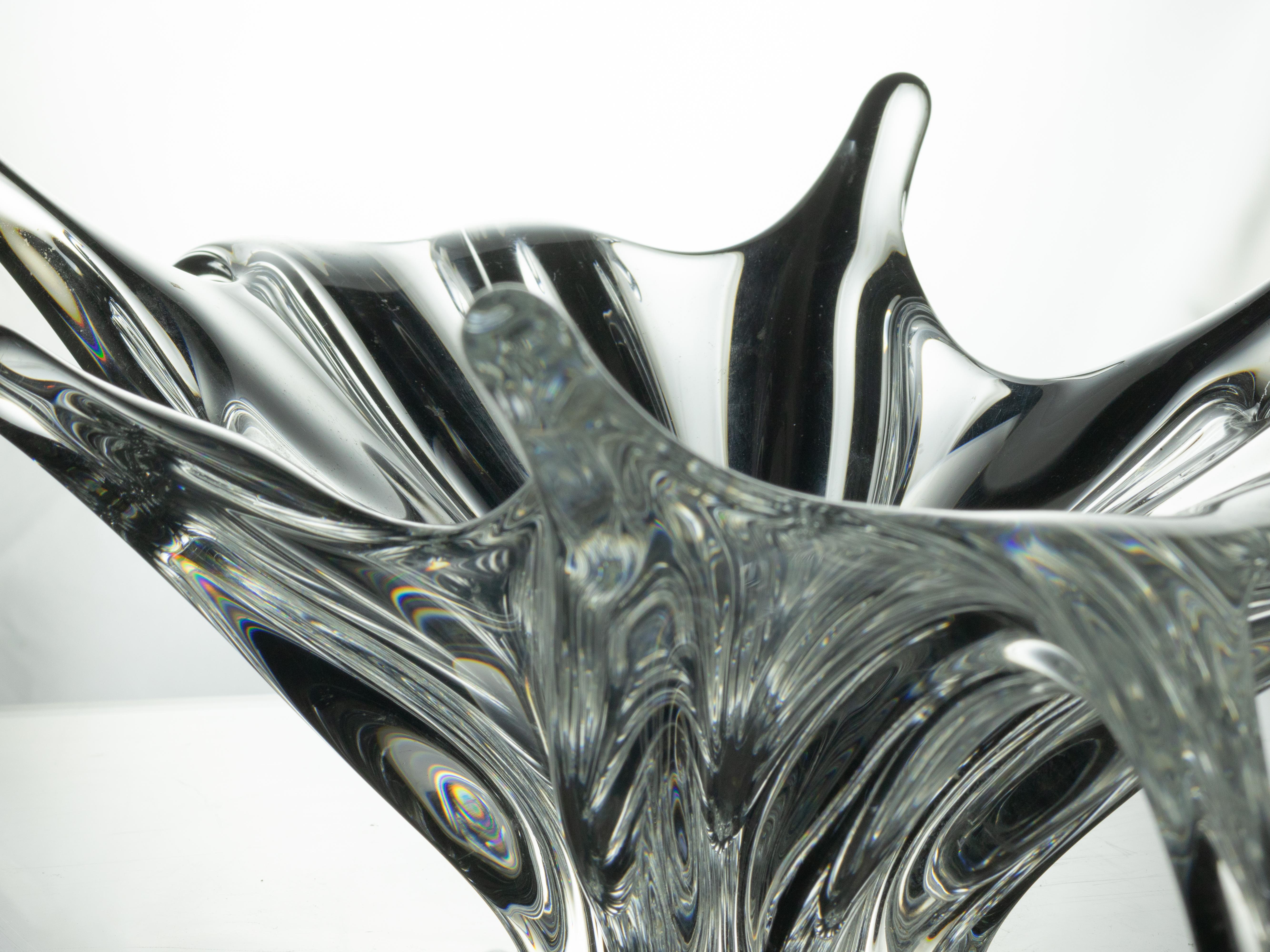 Coupe centre de table Baccarat Art Déco, verre soufflé à la main, France en vente 4