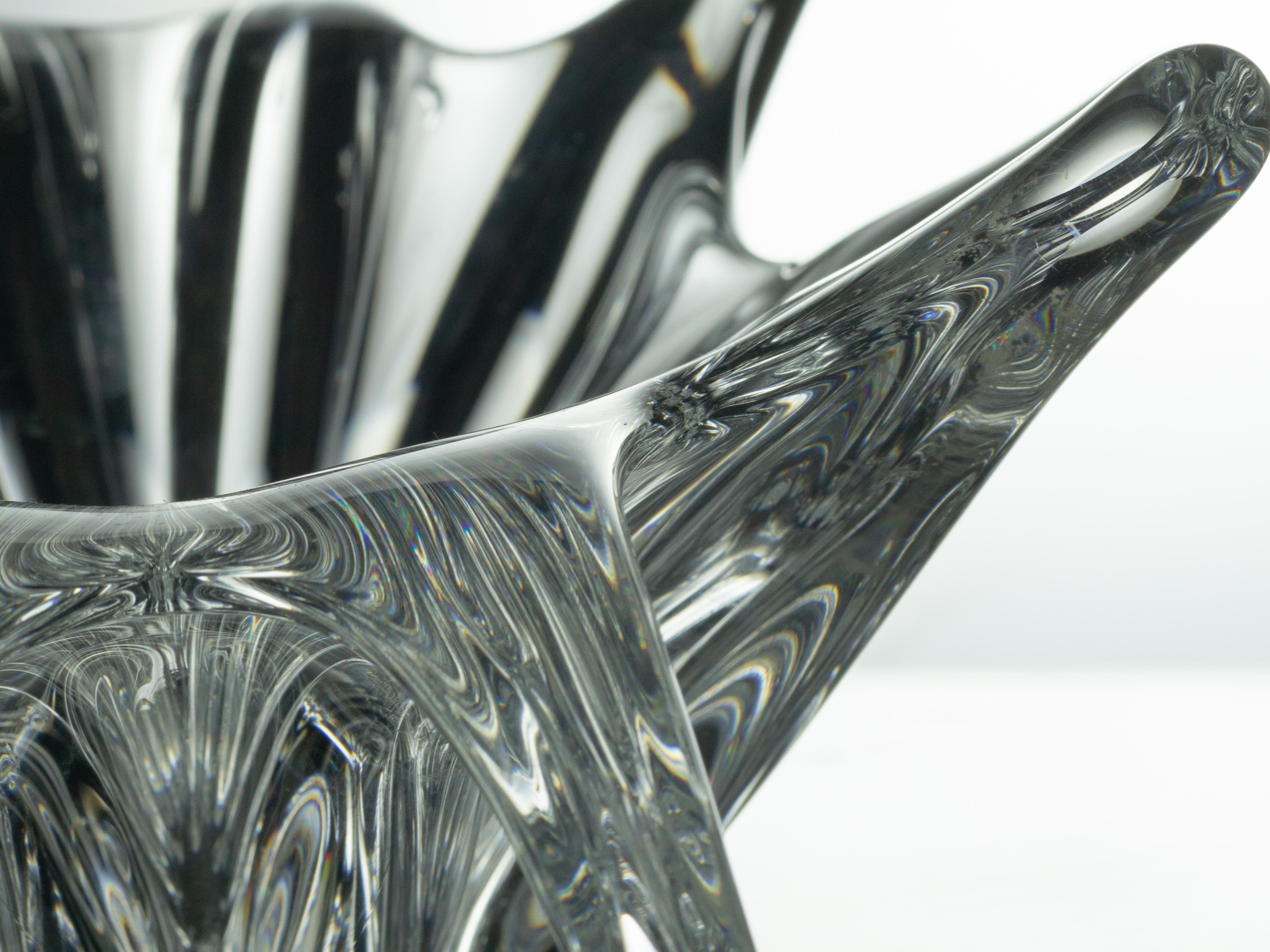 Coupe centre de table Baccarat Art Déco, verre soufflé à la main, France en vente 5