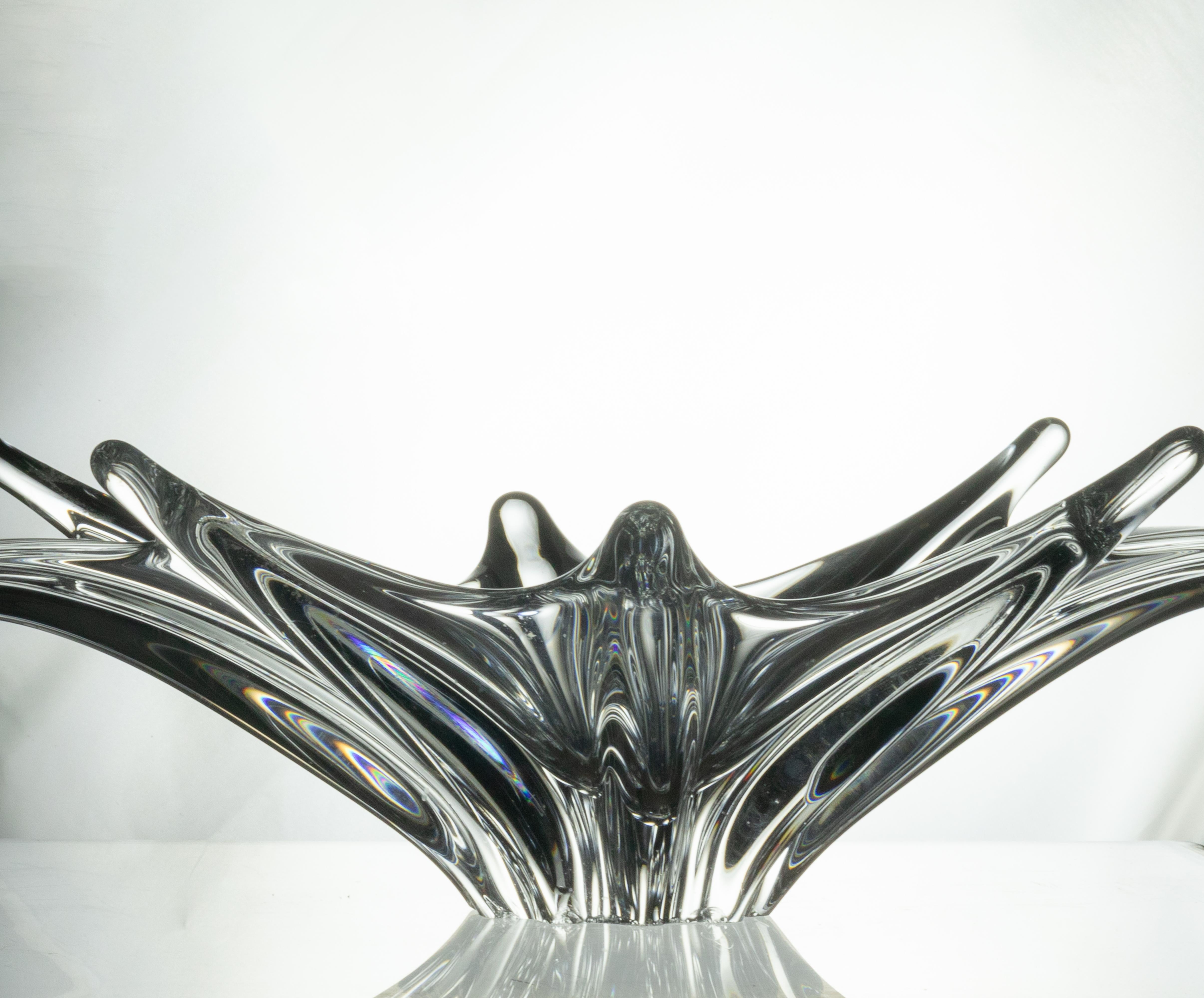 Coupe centre de table Baccarat Art Déco, verre soufflé à la main, France Bon état - En vente à Lisbon, PT