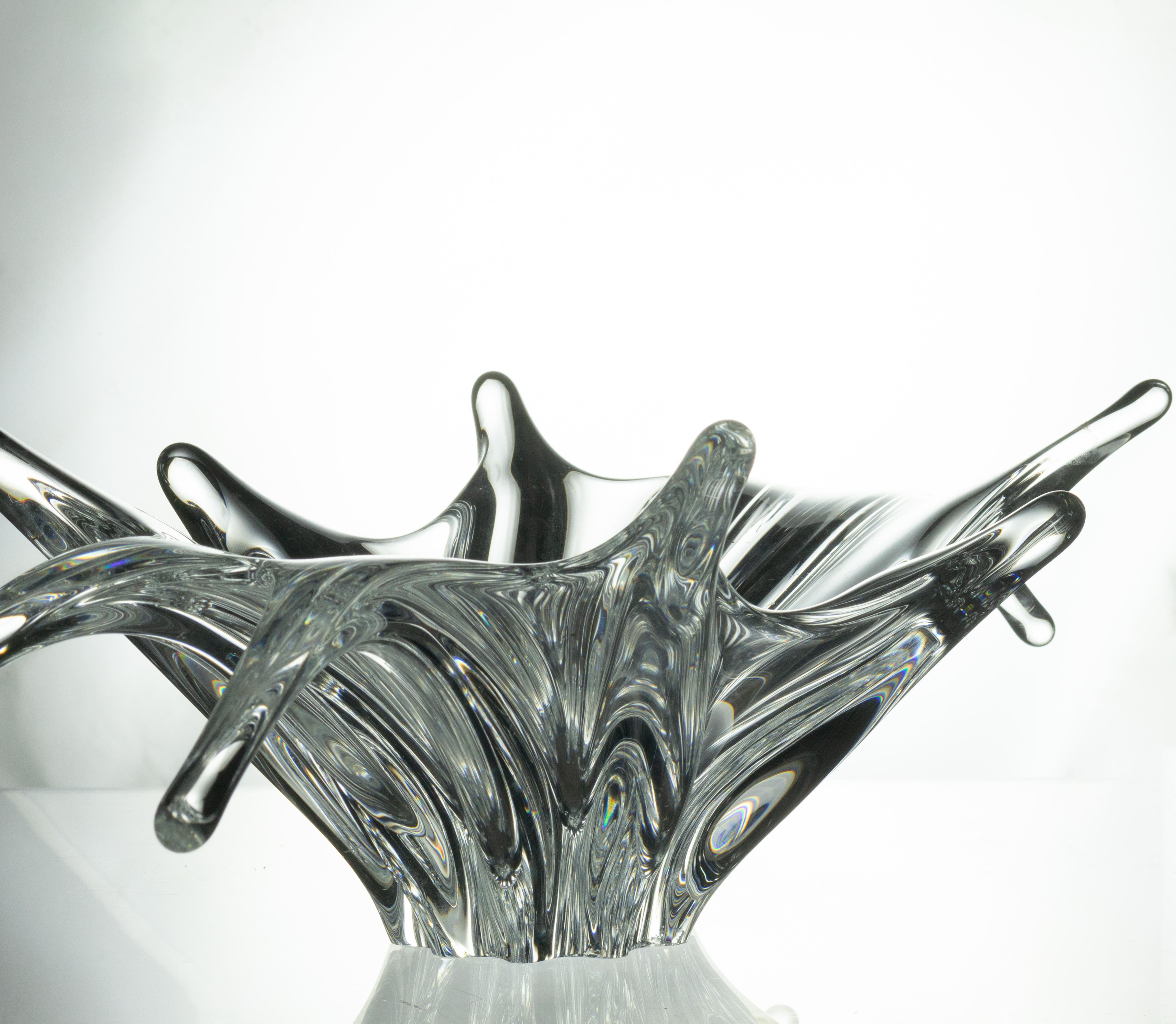 Cristal Coupe centre de table Baccarat Art Déco, verre soufflé à la main, France en vente