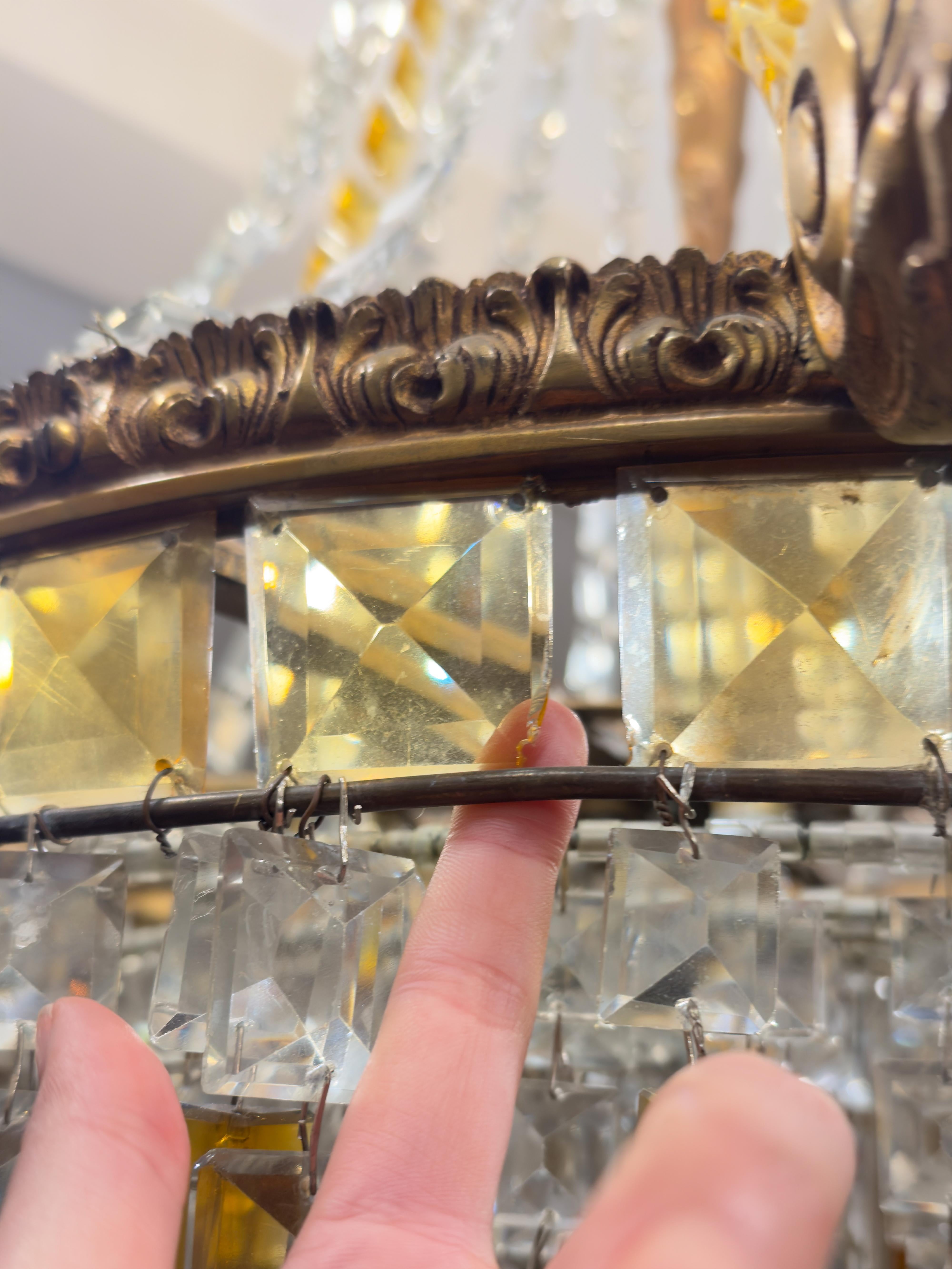 Lustre Empire en cristal de style Baccarat Art Déco en vente 7