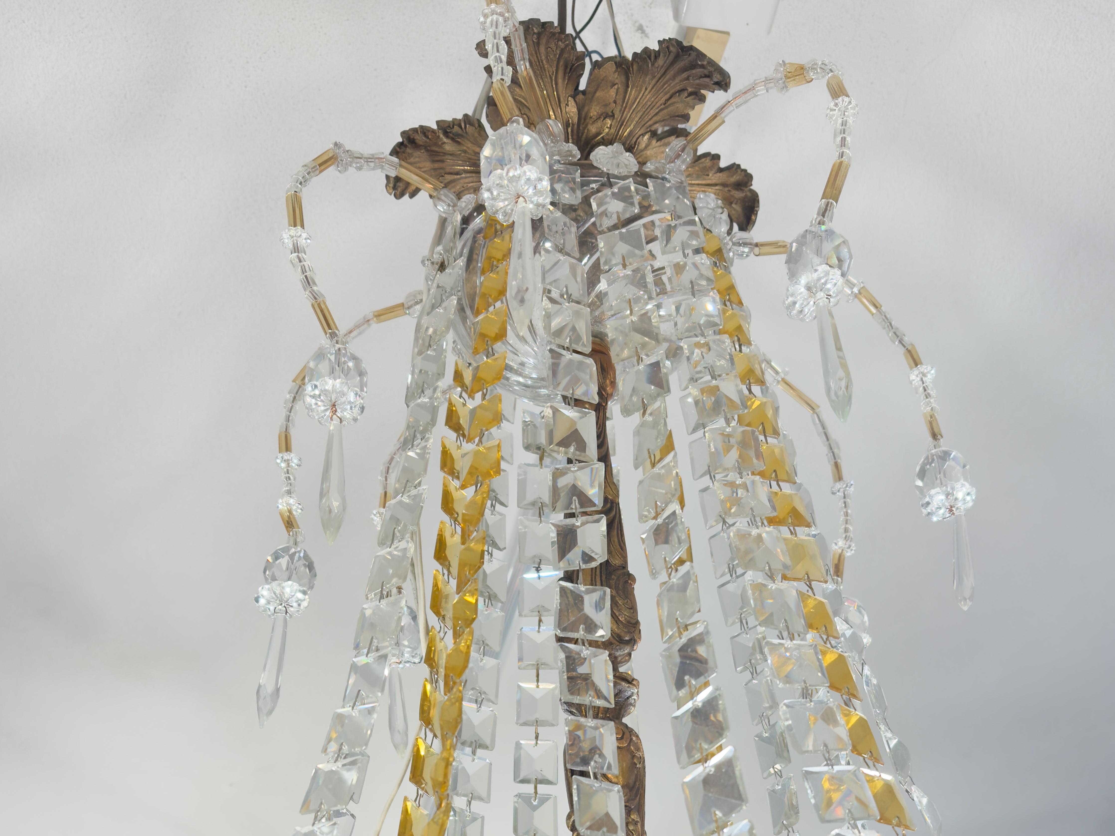 Lustre Empire en cristal de style Baccarat Art Déco en vente 10