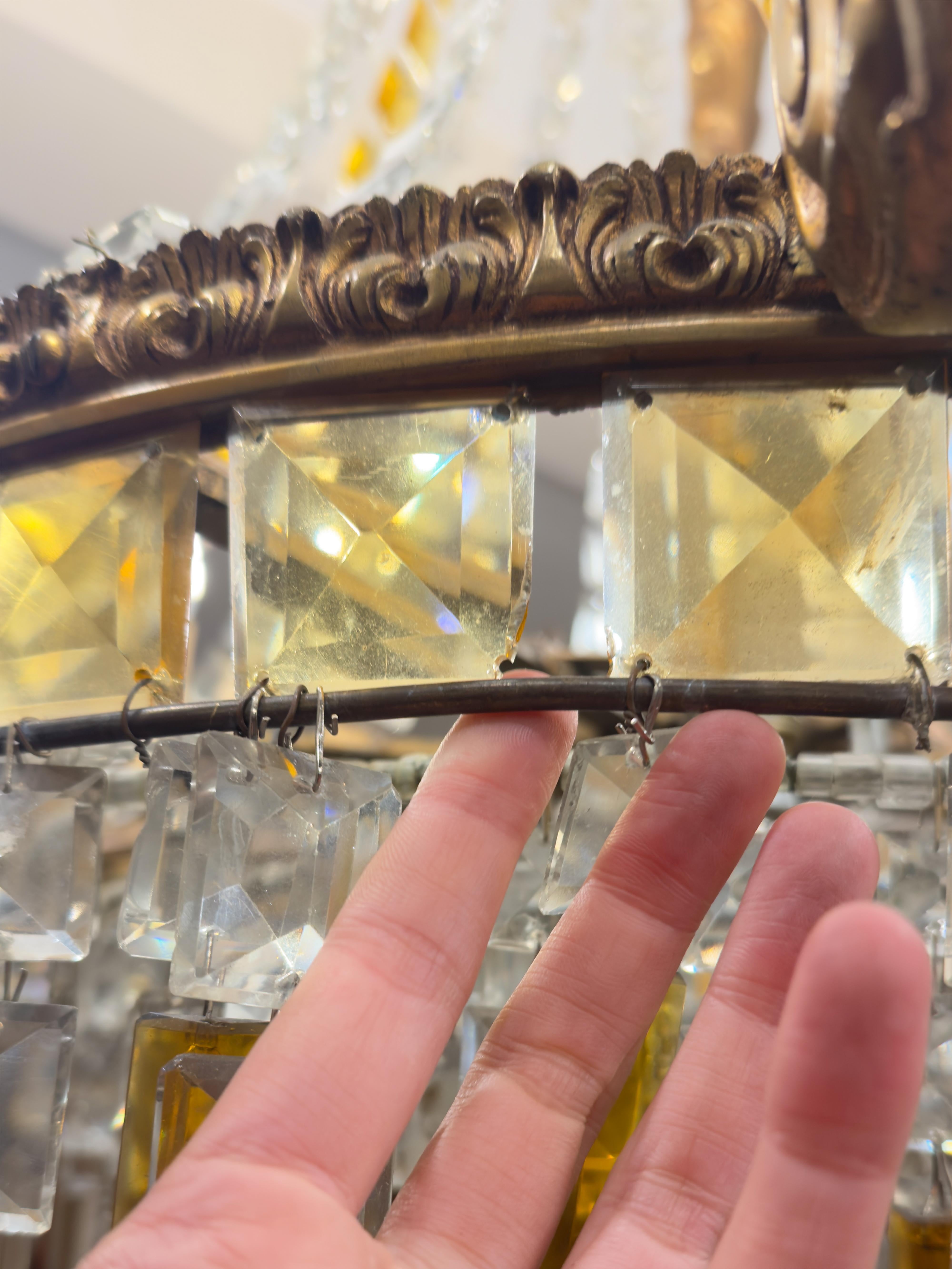 Art Déco Baccarat Style Chandelier surdimensionné en cristal Empire en vente 8
