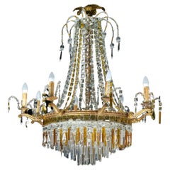 Art Déco Baccarat Style Chandelier surdimensionné en cristal Empire