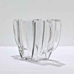 Art Deco Baccarat Twin-Handled Glass or Crystal Vase