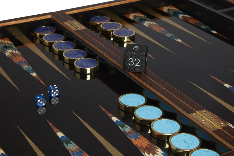 Modern Art Deco Backgammon Board by Alexandra Llewellyn For Sale