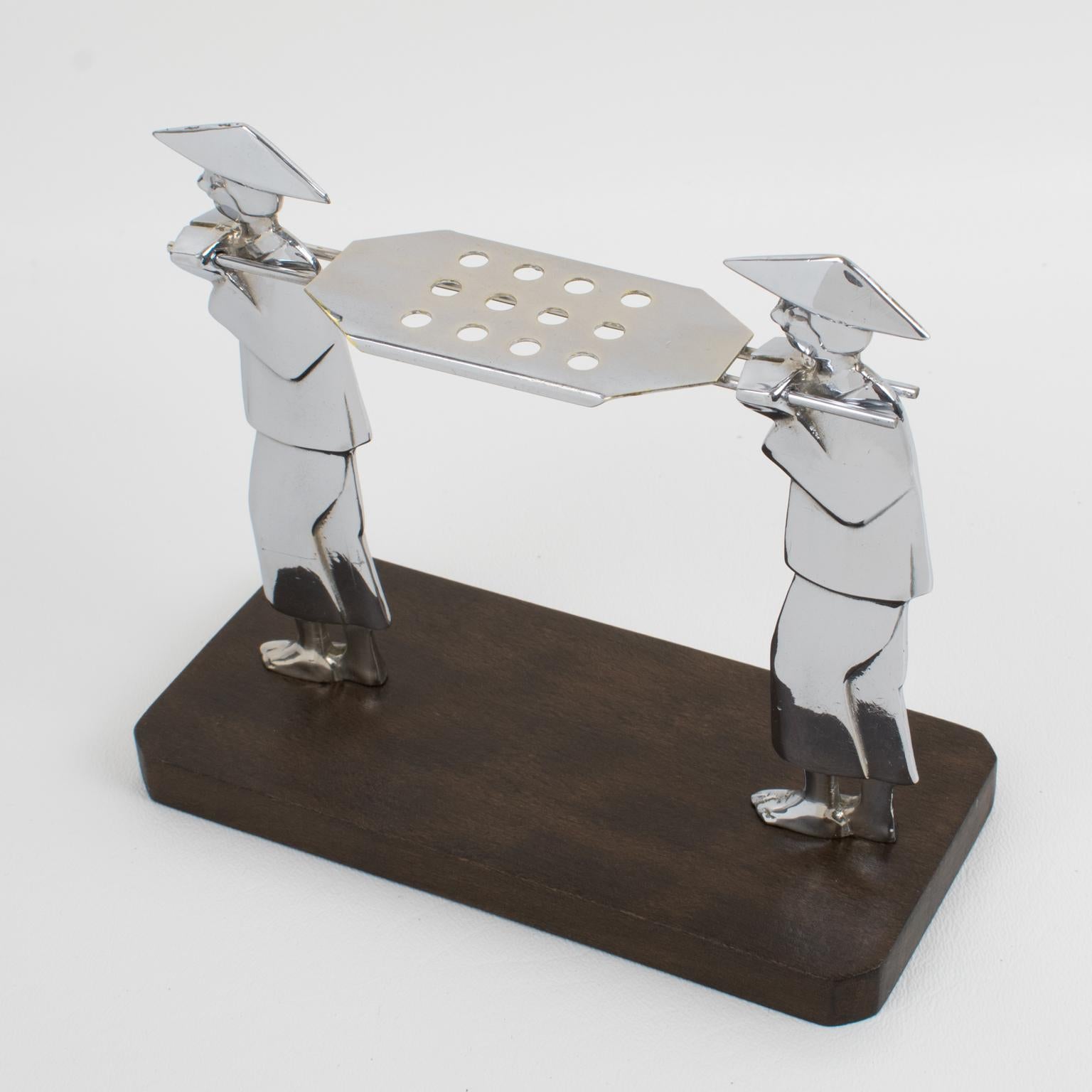 Métal Serveur de pics à cocktail Art déco en bakélite et en chrome, circa 1930 en vente