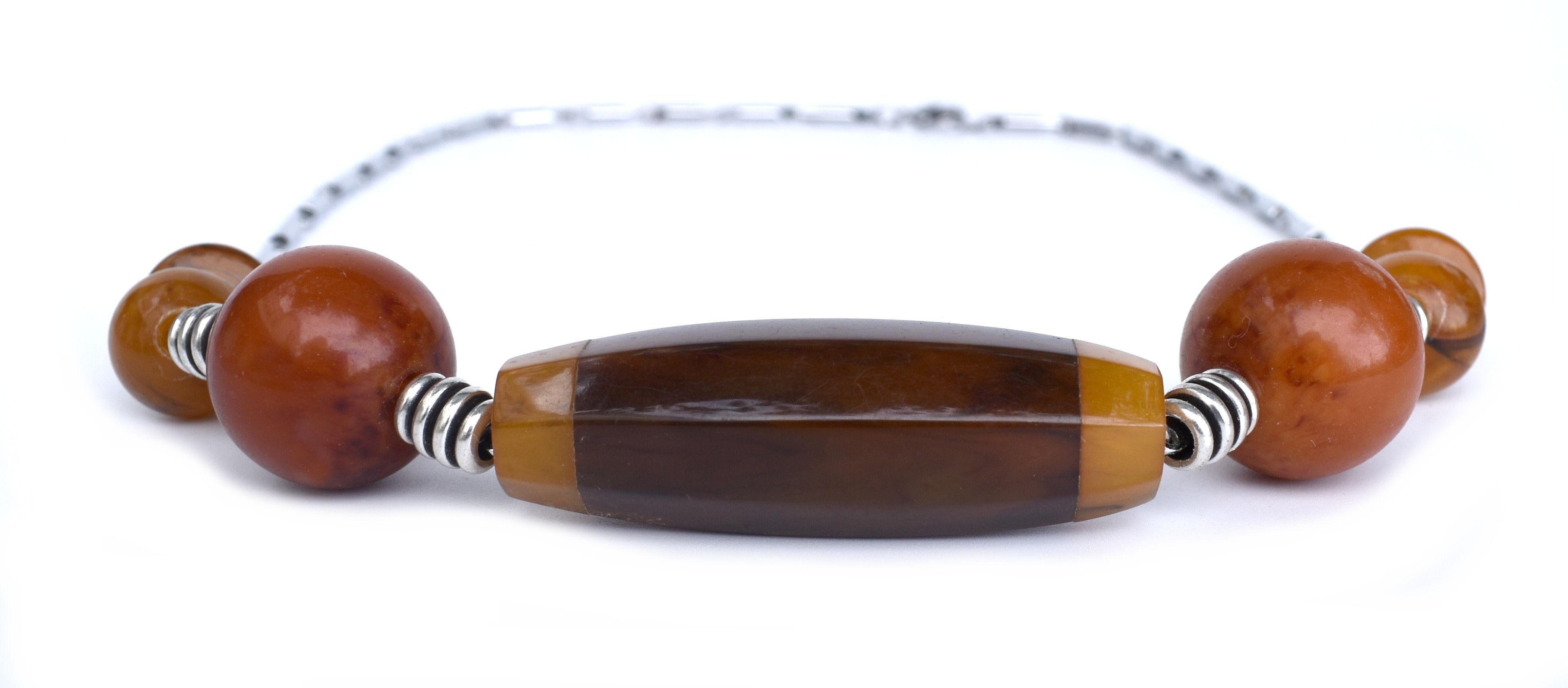 Art Deco Bakelite and Chrome Necklace, C1930 For Sale 4
