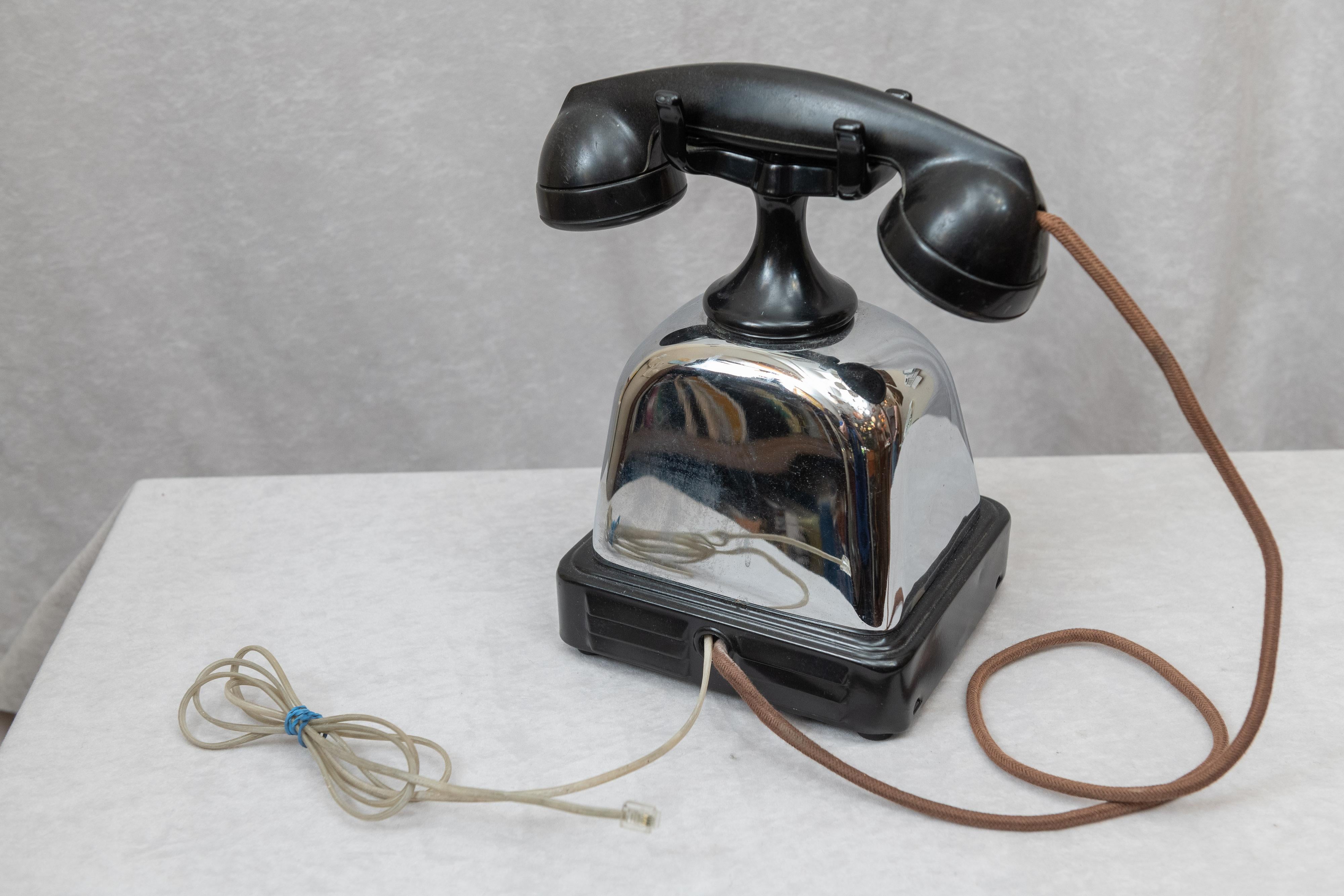 Art Deco Bakelite and Chrome Telephone 2