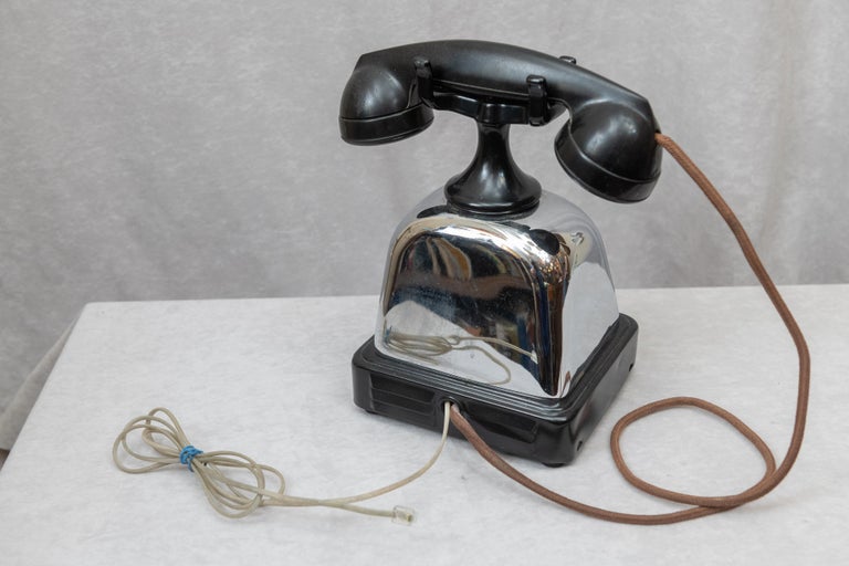 Art Deco Bakelite and Chrome Telephone at 1stDibs