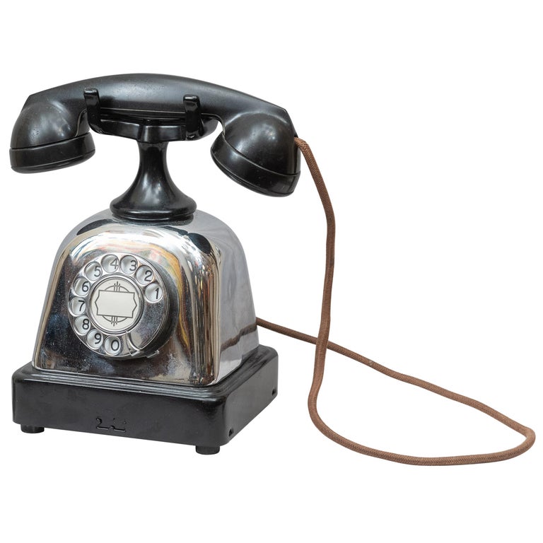 Art Deco Bakelite and Chrome Telephone at 1stDibs