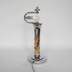 Art Deco Bakelite and Chromed Metal Dome Lamp