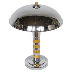 Art Deco Bakelite and Chromed Metal Dome Lamp