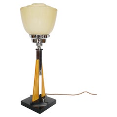 Lampe de bureau Art Déco en bakélite et métal chromé