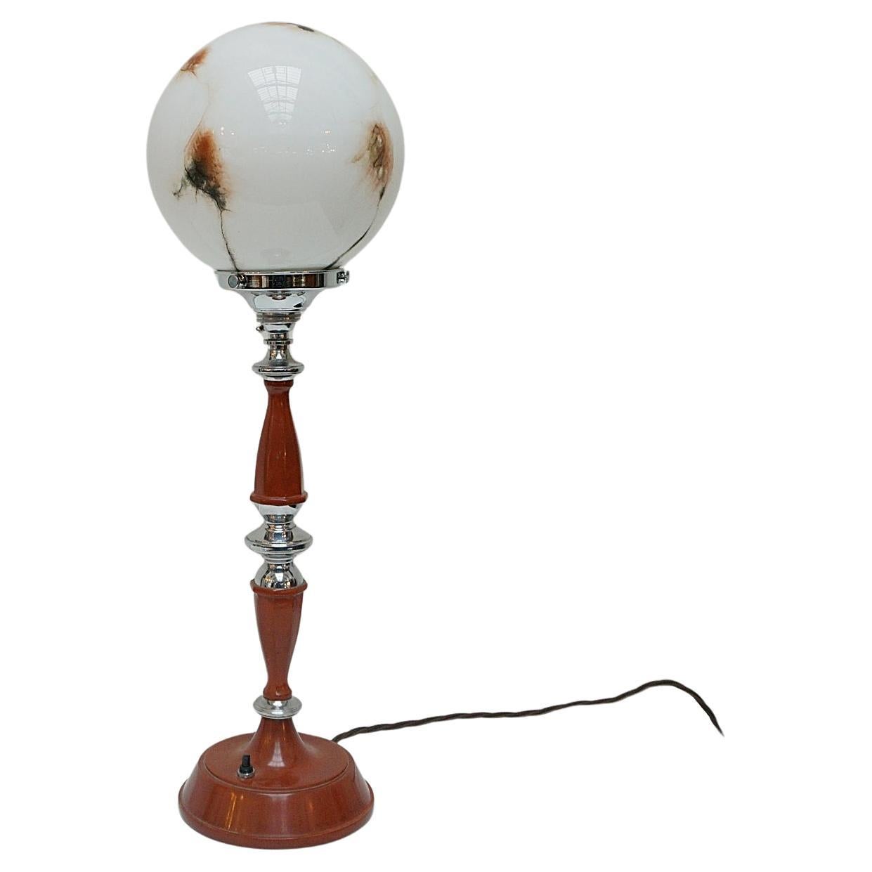 Art Deco Bakelite and Feathered Glass Table Lamp For Sale