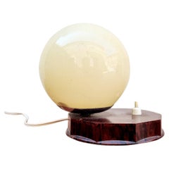 Lampada da tavolo Art Deco in bachelite e vetro, Austria anni '40