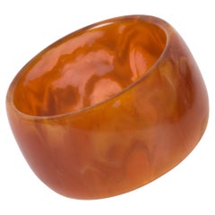 Bracciale Art Deco in bachelite Bangle Tè Rosso Ambra Marmo