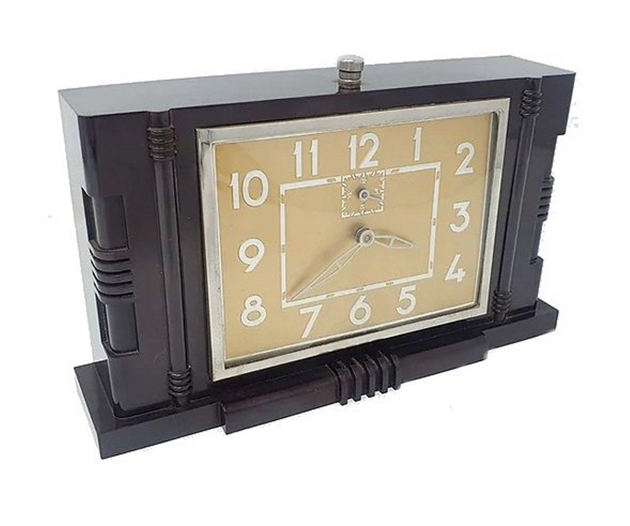20th Century Art Deco Bakelite Clock, French, Serviced. c1930 For Sale