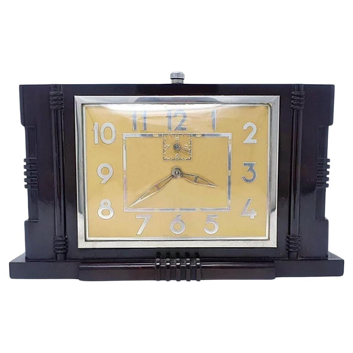 Art Deco Bakelite Clock, French, Serviced. c1930 For Sale