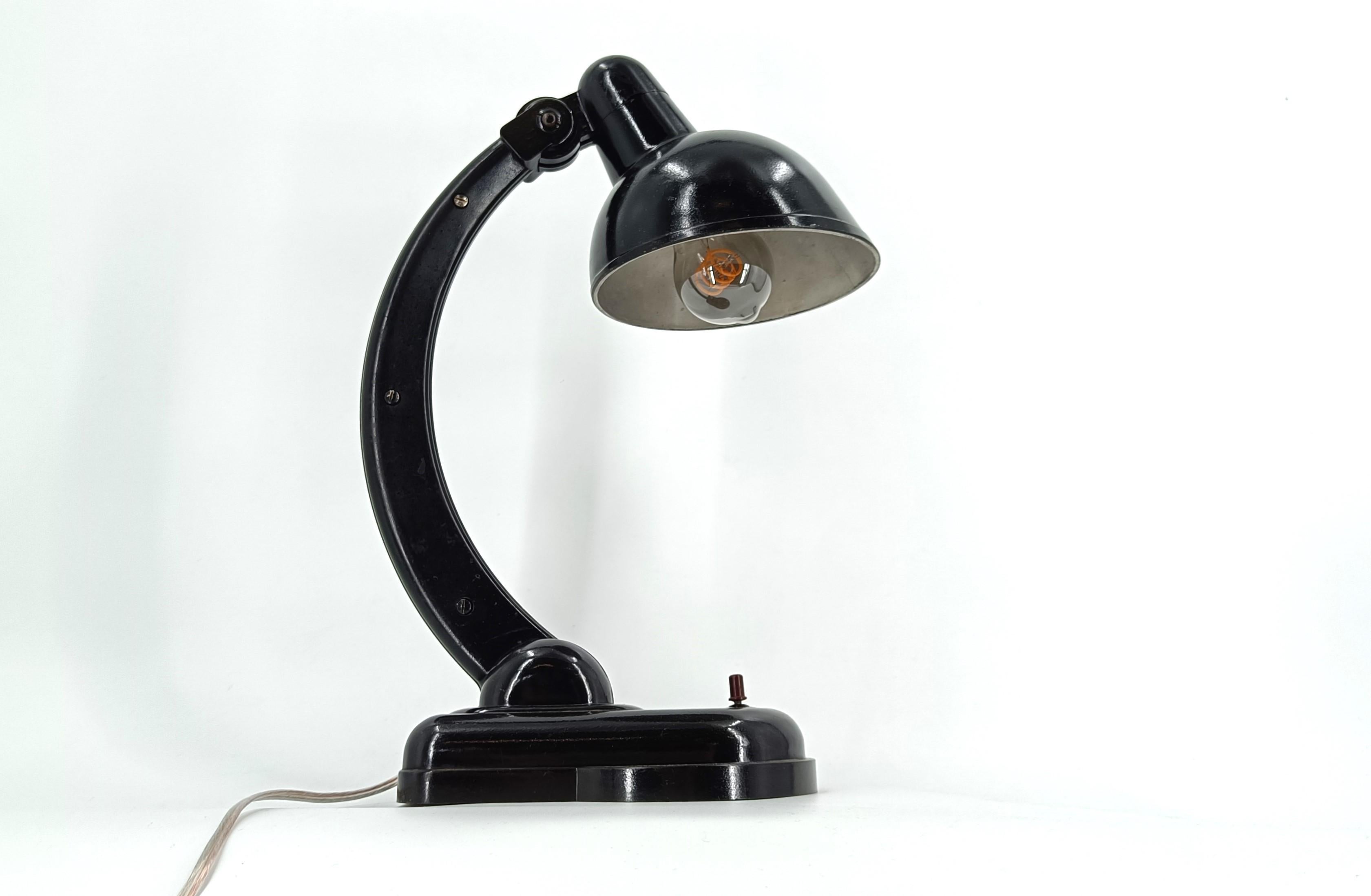 Bauhaus Art deco bakelite desk lamp, 1950s For Sale