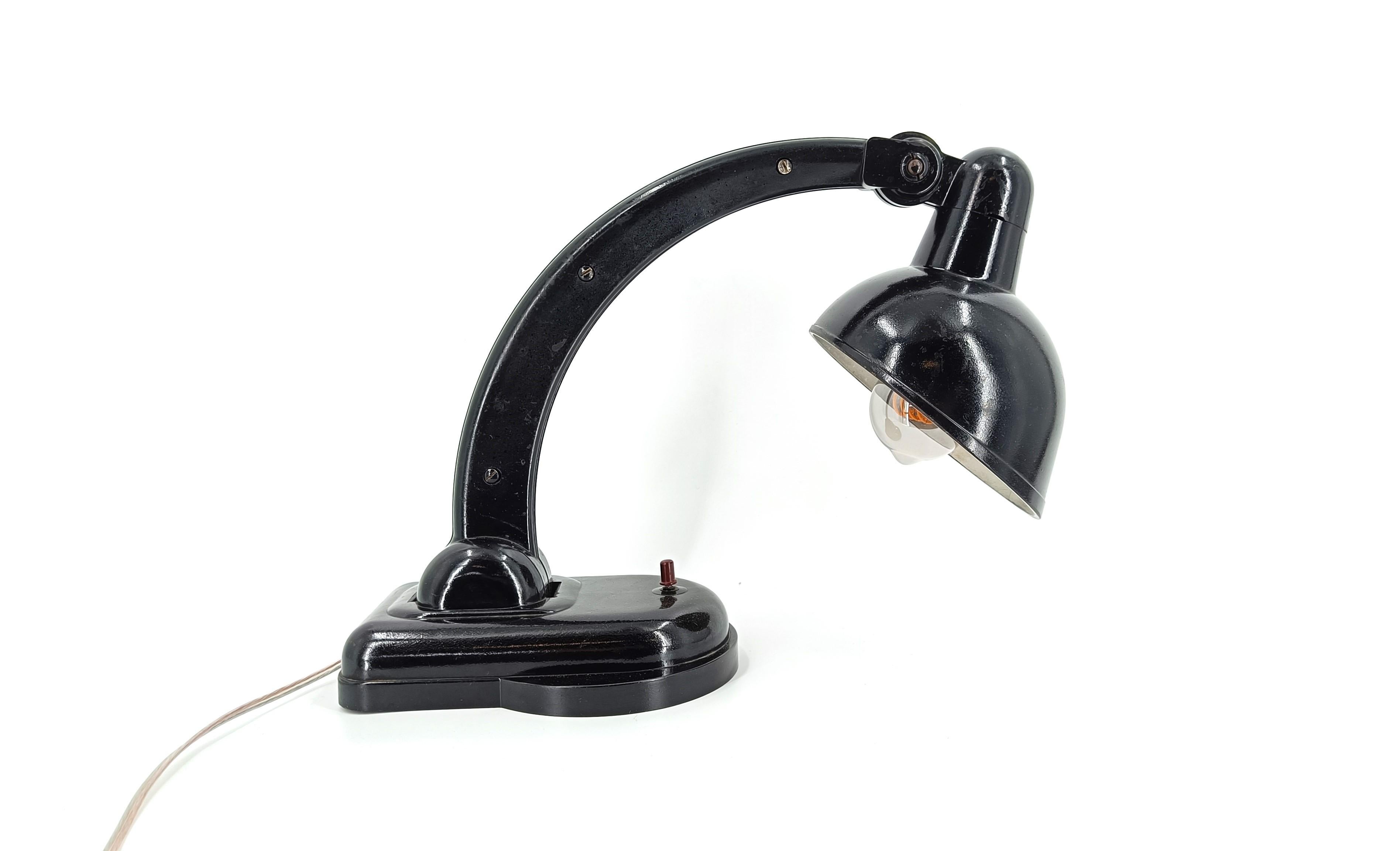 Czech Art deco bakelite desk lamp, 1950s For Sale